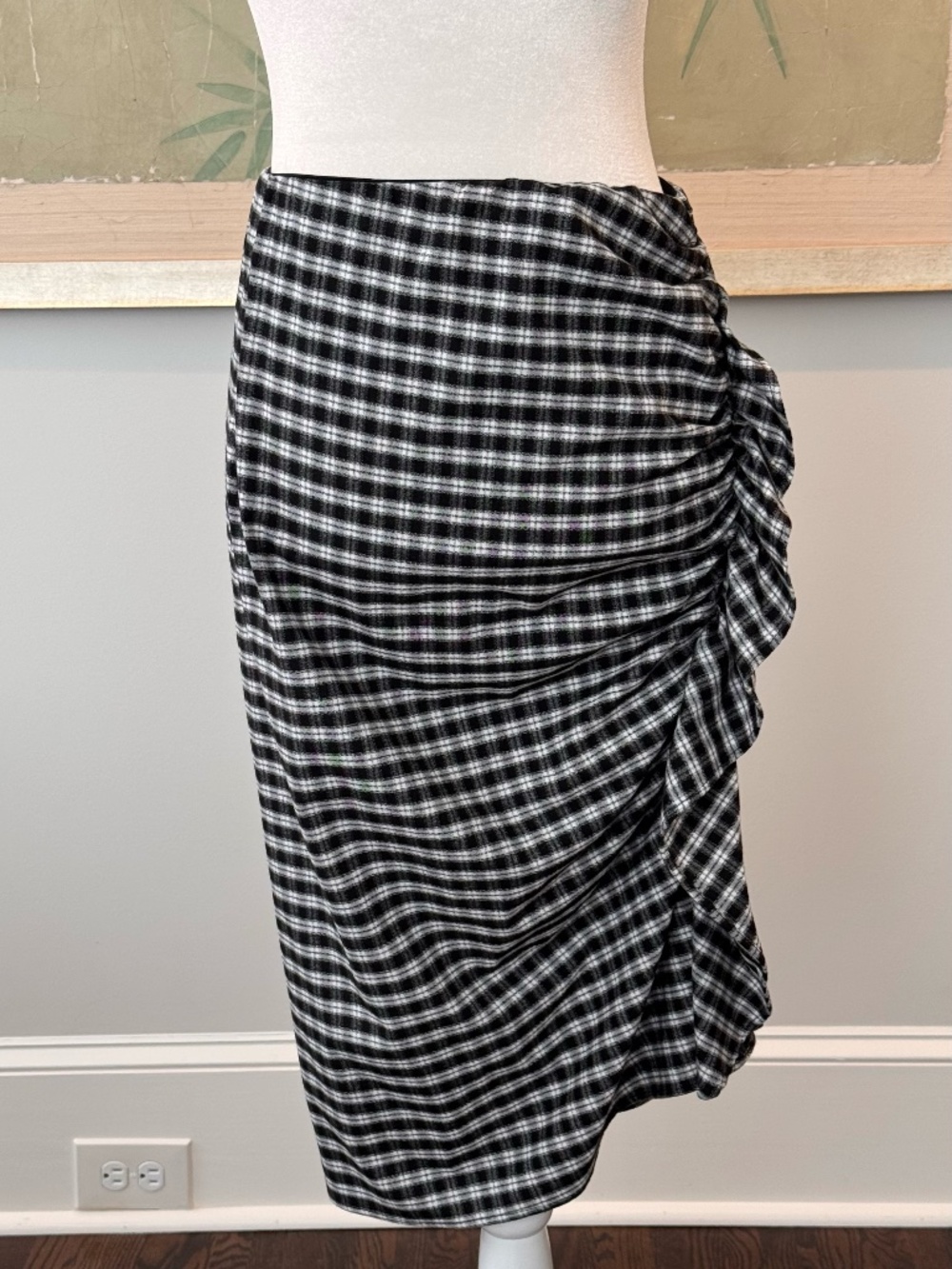 Zara Ruffled Pencil Skirt